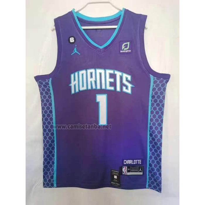 Camiseta Charlotte Hornets LaMelo Ball #1 Statement 2022-23 Violeta